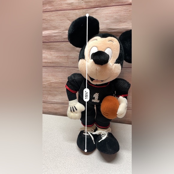 Walt Disney world Mickey Mouse Football Player Uniform Plush Toy stuff animal - Picture 9 of 11